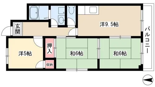 グランドメゾン貝沼【102号室】の間取り