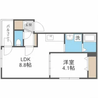 メニーズコート東屯田通【2階】の間取り