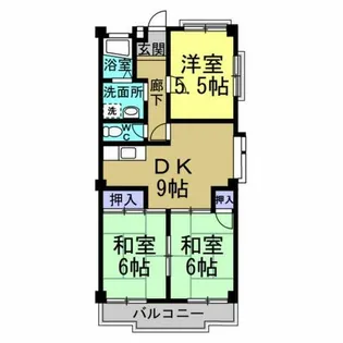 ハイツ瑠紫庵【202号室】の間取り