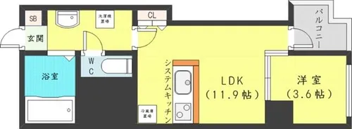 カルフール大通東【4階】の間取り