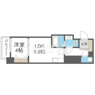 フロンティアコート堺筋本町【9階】の間取り