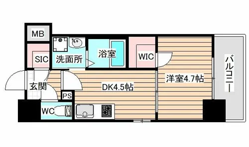 ワールドアイ大阪WEST Gate【2階】の間取り