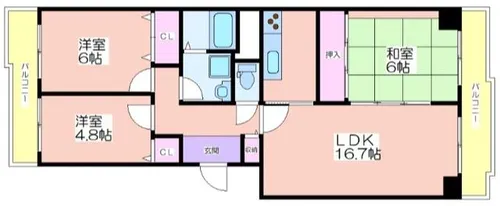 南港フローラルハイツ22号棟【204号室】の間取り