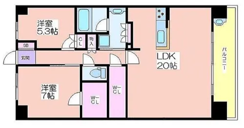 大阪ベイレジデンス(リブリーコート)【1516号室】の間取り