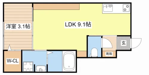 カサ・アウヘ【102号室】の間取り