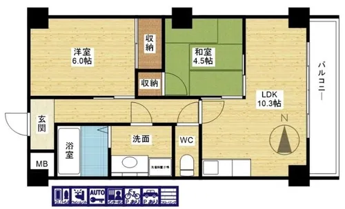 アーバ姫島公園【4階】の間取り