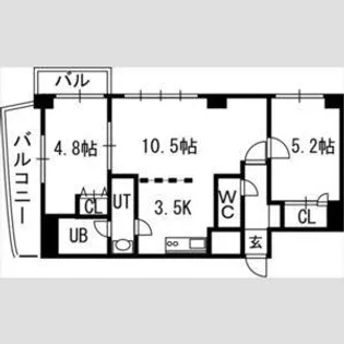 グランカーサ永山公園通 west【2階】の間取り