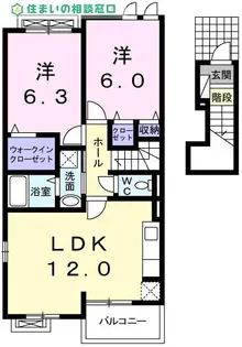愛知県西尾市羽塚西ノ山1丁目【アパート】の間取り