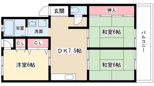 ニューサンハイツI【201号室】の間取り