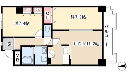 リアライズ稲永駅前【5階】の間取り