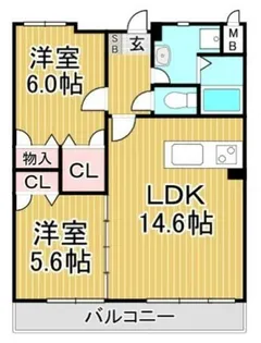 福岡県春日市下白水北6丁目【マンション】の間取り