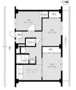 ビレッジハウス尾上3号棟【0202号室】の間取り