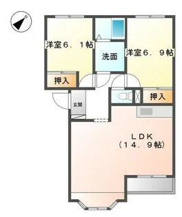 シンパシーK・M【1階】の間取り