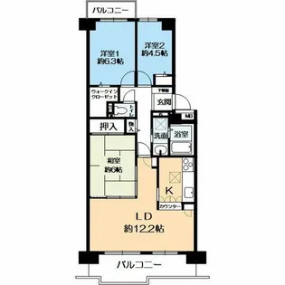 西神中央ウエステージ壱番館【711号室】の間取り