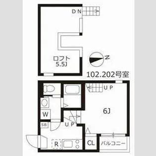 ディープリバー【2階】の間取り