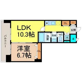 CASAプラスアルファ名駅南(CASA+α名駅南)【9階】の間取り