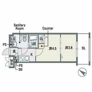 F・PARC天神南【4階】の間取り