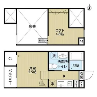フェリオ平安通【2階】の間取り