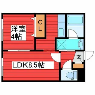 グランヴェール月寒中央【4階】の間取り