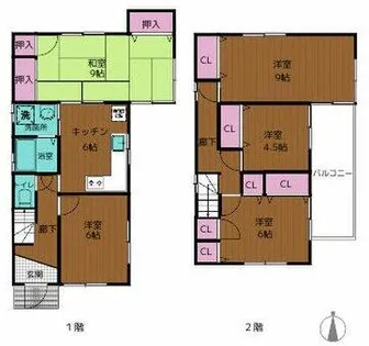 愛知県尾張旭市霞ケ丘町中【一戸建】の間取り