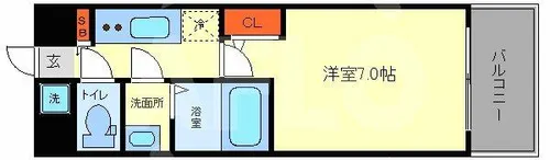 アスヴェル大阪サウスキャナル【10階】の間取り