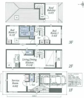 愛知県名古屋市西区菊井1丁目【一戸建】の間取り