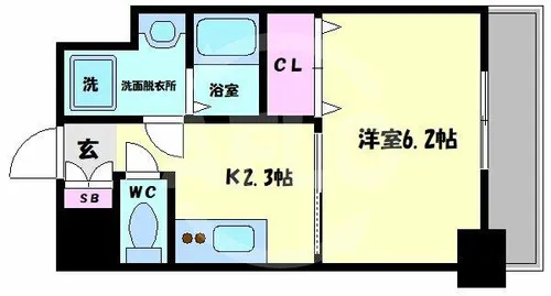 セゾンラトゥール新今里【4階】の間取り