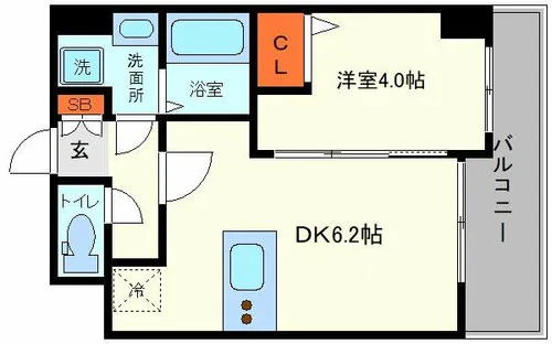 フォーリアライズ大阪ウエストベイ【5階】の間取り