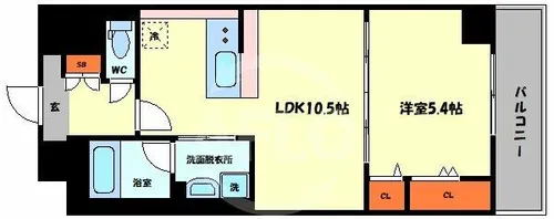 サンシエロ東今里【4階】の間取り