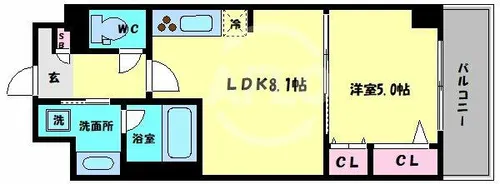 サンシエロ東今里【4階】の間取り