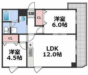 リーセスハイム【6階】の間取り