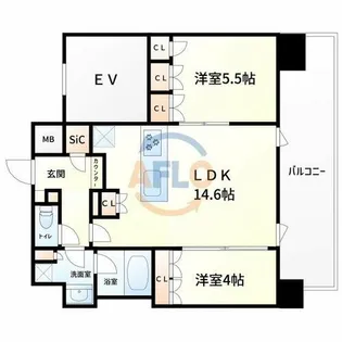 Noire北堀江【3階】の間取り