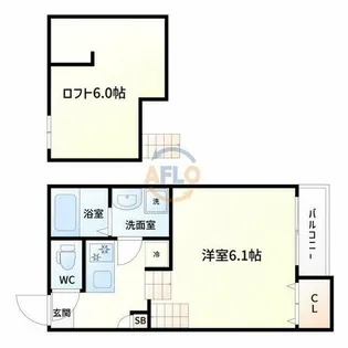 ブランジーノ塚本【2階】の間取り