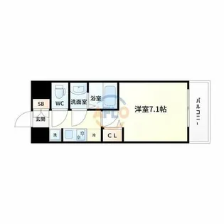 プレサンスOSAKA姫里エンファシス【9階】の間取り