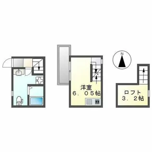 アースクエイク川間【1階】の間取り