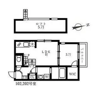 ハーモニーテラス七番町【2階】の間取り