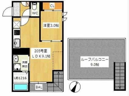GRANDTIC門真【2階】の間取り
