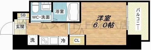 プレサンス四天王寺前夕陽ヶ丘ヴィリード【7階】の間取り