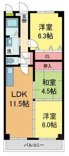 ボナミ田中マンションPARTII【102号室】の間取り