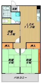 グランディアシャトー朝霧【4階】の間取り
