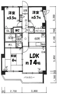 福岡県福岡市南区長丘4丁目【マンション】の間取り