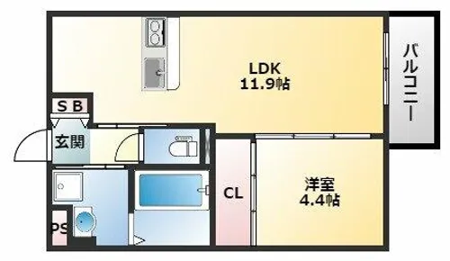 大阪府大阪市平野区加美東4丁目【マンション】の間取り