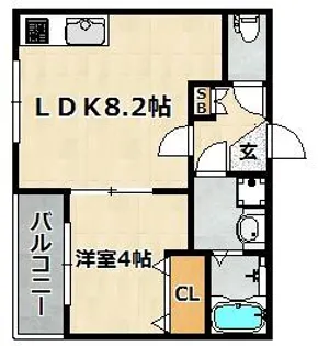 D porta iris【2階】の間取り