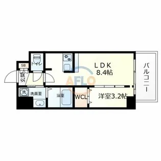 ソルテラスOSAKA緑橋クレアスト【10階】の間取り