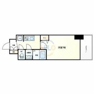 ソルテラスOSAKA緑橋クレアスト【9階】の間取り