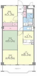 大阪府松原市東新町2丁目【マンション】の間取り