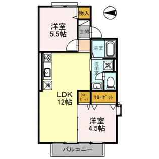 クレスト・シティー・ビュー【1階】の間取り