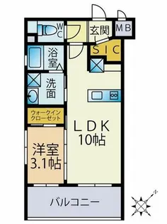 ロクラス博多【3階】の間取り