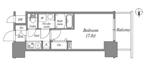 大阪府大阪市東成区中本5丁目【マンション】の間取り