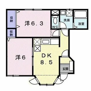クレストールつつじが丘A【1階】の間取り